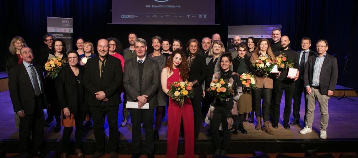 PreisträgerInnen und Preisstiftende Radiopreis der österreichischen Erwachsenenbildung. Foto: Katharina Fröschl-Roßboth